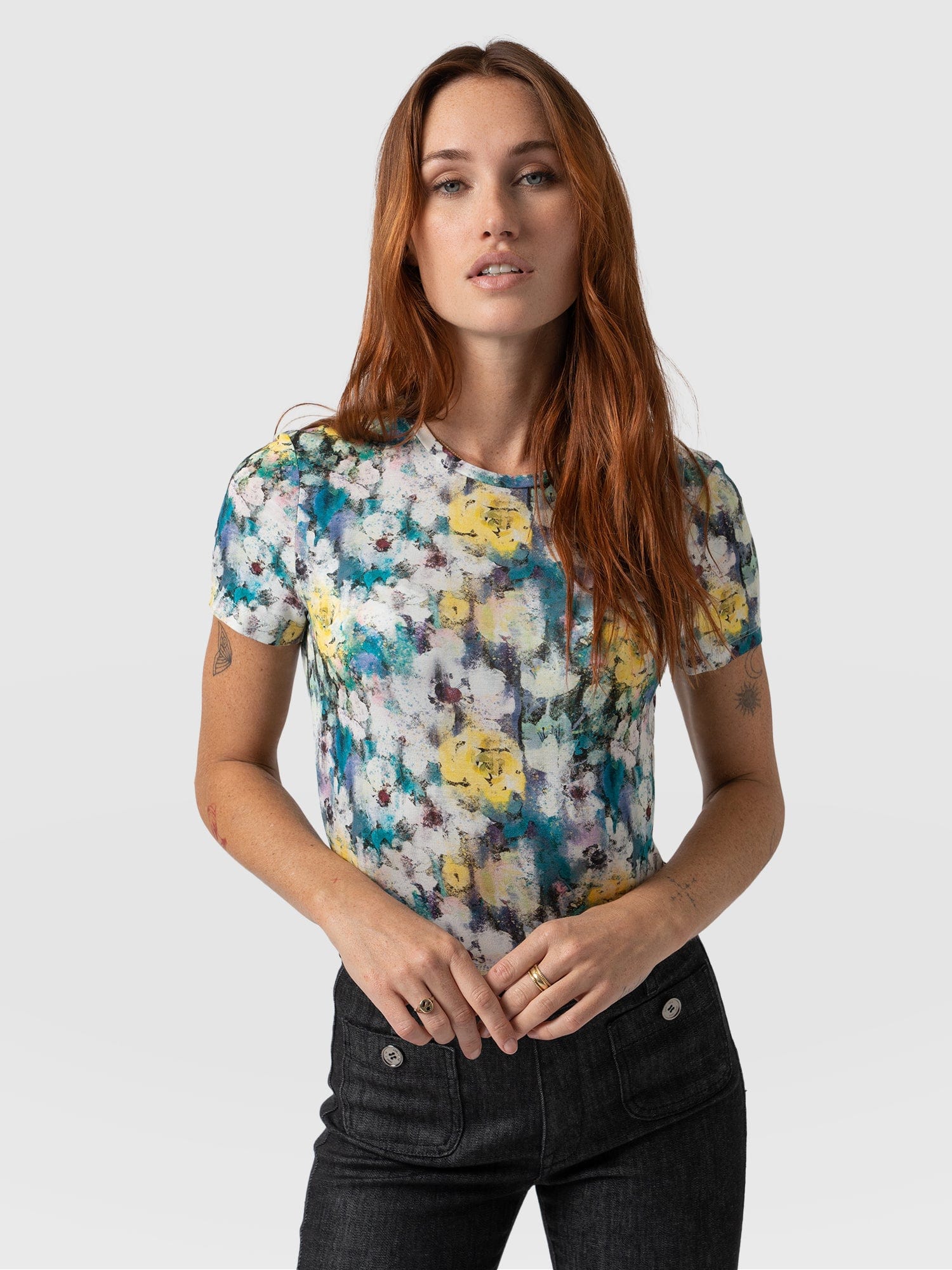 Austen Crew Neck Tee - Misty Floral